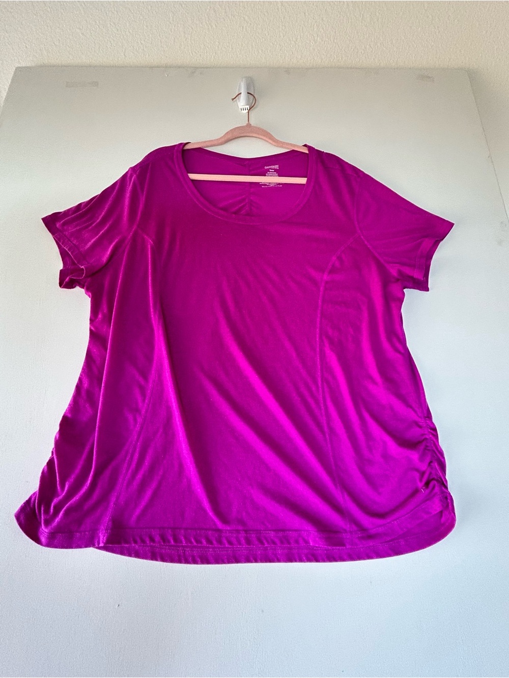 Danskin Now Fuchsia Scoop Neck Short Sleeve Tee